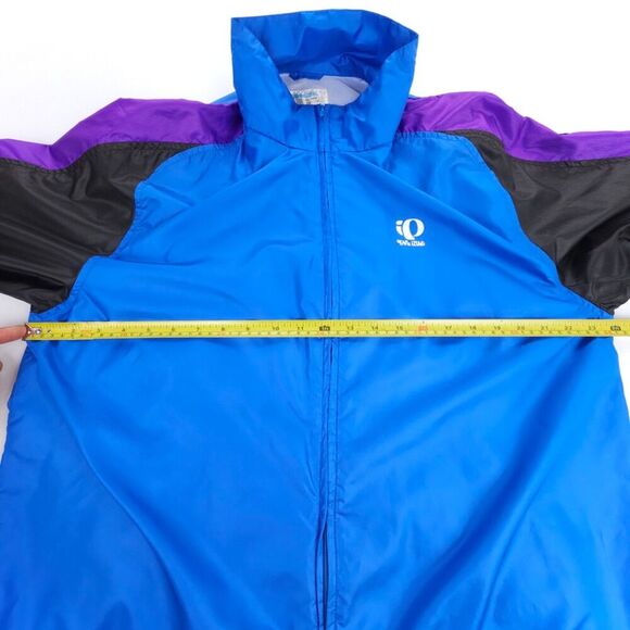 PEARL IZUMI Windbreaker Cycling Jacket Reflective Biking XL 90s Colorblock Blue - Picture 3 of 11